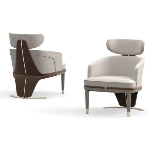Casa Padrino Luxus Sessel Wei� / Beige - Hochwertige Verarbeitung - Moderne Wohnzimmer M�bel - Luxus Qualit�t