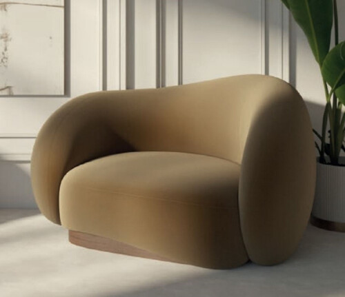 Casa Padrino Luxus Samt Sessel rechte Seite Braun / Dunkelbraun 110 x 105 x H. 78 cm - Wohnzimmer Sessel - Hotel Sessel - Wohnzimmer M�bel - Hotel M�bel - Luxus M�bel