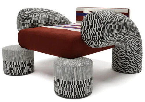 Casa Padrino Luxus Designer Samt Sessel Mehrfarbig / Schwarz / Wei� 86 x 89 x H. 61 cm - Wohnzimmer Sessel - Hotel Sessel - Wohnzimmer M�bel - Hotel M�bel - Luxus M�bel - Designer M�bel