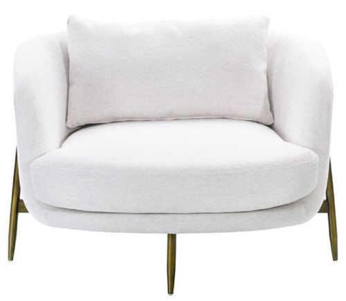 Casa Padrino Luxus Sessel Wei� / Antik Bronze 100,5 x 80 x H. 67 cm - Wohnzimmer Sessel - Hotel Sessel - Wohnzimmer M�bel - Hotel M�bel - Luxus M�bel - Luxus Einrichtung