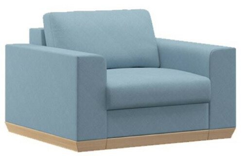 Casa Padrino Wohnzimmer Sessel Hellblau / Naturfarben 105 x 100 x H. 80 cm - Moderne Wohnzimmer M�bel