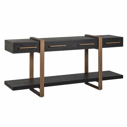 Casa Padrino Luxus Sideboard Schwarz / Antik Messing 180 cm - Luxus M�bel