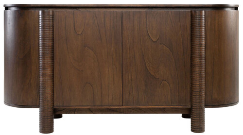 Casa Padrino Luxus Sideboard Dunkelbraun 160 x 49,5 x H. 82 cm - Massivholz Schrank mit 4 T�ren - Massivholz M�bel - Luxus M�bel
