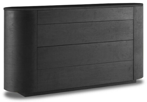 Casa Padrino Luxus Sideboard Anthrazitgrau / Schwarz 140 x 42 x H. 75 cm - Massivholz Schrank mit Schubladen und Marmorplatte - Luxus M�bel