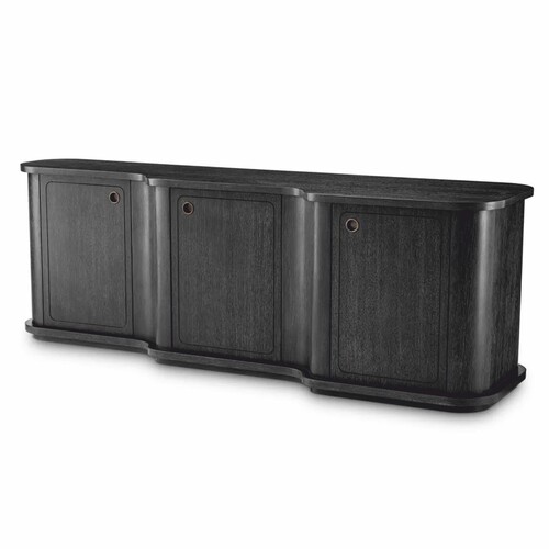 Casa Padrino Luxus Sideboard Schwarzgrau / Bronze 220 cm - Luxus Hotel M�bel