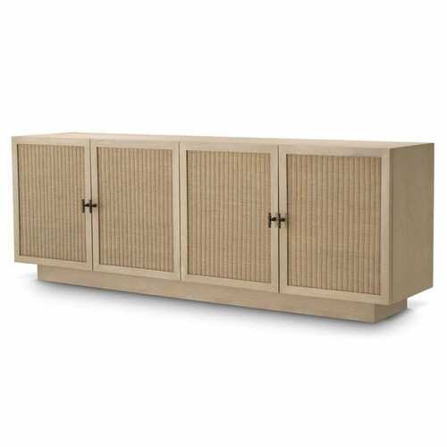 Casa Padrino Luxus Sideboard mit 4 T�ren Beige / Bronze 220 cm - Luxus M�bel