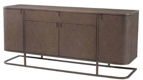 Casa Padrino Luxus Kommode mit 4 T�ren und Schublade Braun / Bronze 170 x 46 x H. 75 cm - Luxus Qualit�t