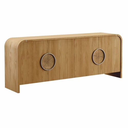 Casa Padrino Luxus Eichenholz Sideboard mit 4 T�ren Naturfarben 220 cm - Luxus Eichenholz M�bel