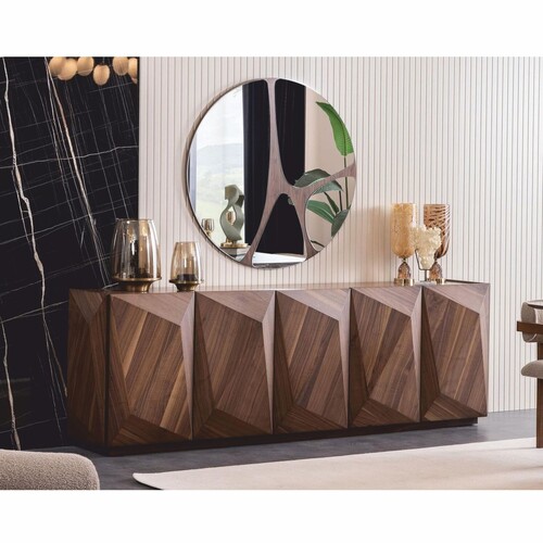Casa Padrino Luxus Sideboard mit Spiegel Braun 237 cm - Luxus M�bel
