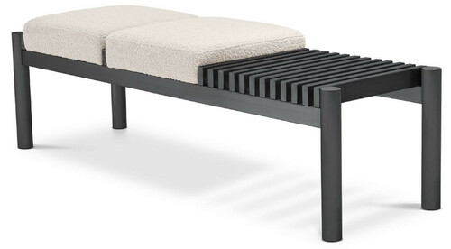 Casa Padrino Luxus Sitzbank Creme / Bronze 140 x 44 x H. 45 cm - Gepolsterte Edelstahl Bank - Wohnzimmer M�bel - Hotel M�bel - Luxus Kollektion