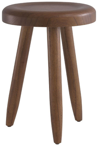 Casa Padrino Luxus Sitzhocker Braun  31 x H. 45 cm - Massivholz Hocker - Runder Mindi Holz Sitzhocker - Luxus M�bel