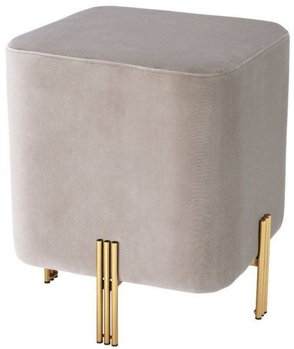 Casa Padrino Luxus Sitzhocker 40 x 40 x H. 45 cm - Verschiedene Farben - Edler Samt Hocker - Luxus M�bel 