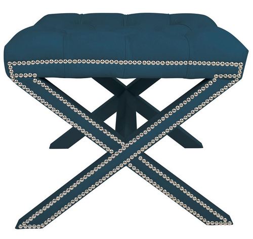 Casa Padrino Luxus Sitzhocker Eckig Kreuzhocker 56 x 54 x H 46 cm - Luxus Qualit�t - ALLE FARBEN - Neo Classic Vintage Style Hocker - M�bel