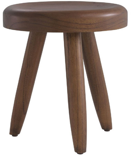 Casa Padrino Luxus Sitzhocker Braun  31 x H. 34 cm - Massivholz Hocker - Runder Mindi Holz Sitzhocker - Luxus M�bel