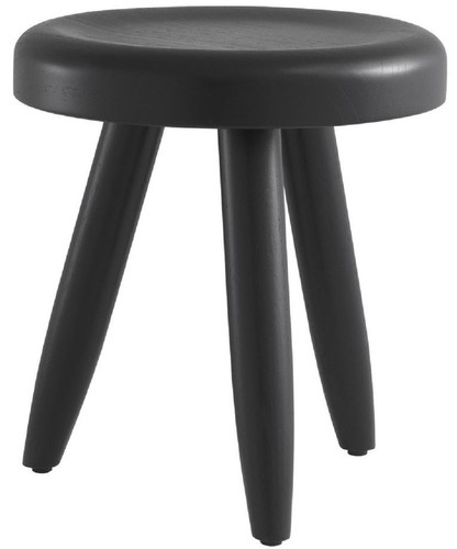 Casa Padrino Luxus Sitzhocker Schwarz  31 x H. 34 cm - Massivholz Hocker - Runder Mindi Holz Sitzhocker - Luxus M�bel