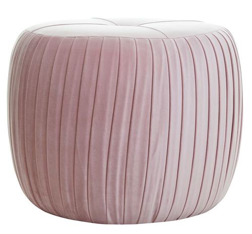 Casa Padrino Luxus Sitzhocker mit Falten H43 x 53 cm - Luxus Qualit�t - ALLE FARBEN - Neo Classic Vintage Style Rund Hocker - M�bel