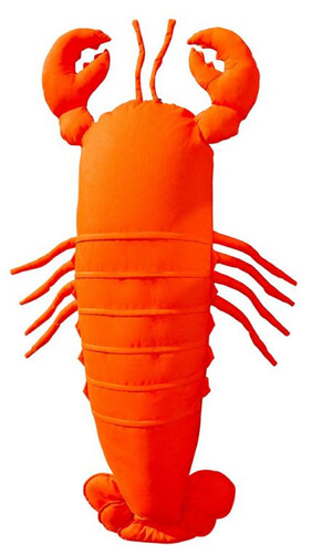 Casa Padrino Luxus Sitzsack Hummer Orange 200 x 70 x H. 35 cm - Schwimmender Sitzsack - Handgefertigtes Sitzkissen - Garten Deko - Terrassen Deko - Pool Deko - Luxus Accessoires