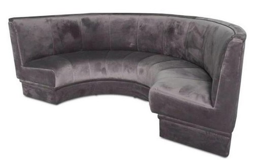 Casa Padrino Luxus Sofa Grau 167 x 83 x H. 94 cm - Halbrundes Samt Sofa - Luxus M�bel
