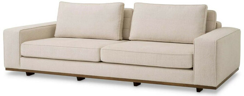 Casa Padrino Luxus Sofa Beige / Braun 236 x 110 x H. 80 cm - Wohnzimmer Sofa mit Kissen - Wohnzimmer M�bel - Luxus M�bel - Wohnzimmer Einrichtung - Luxus Einrichtung - Luxus Qualit�t