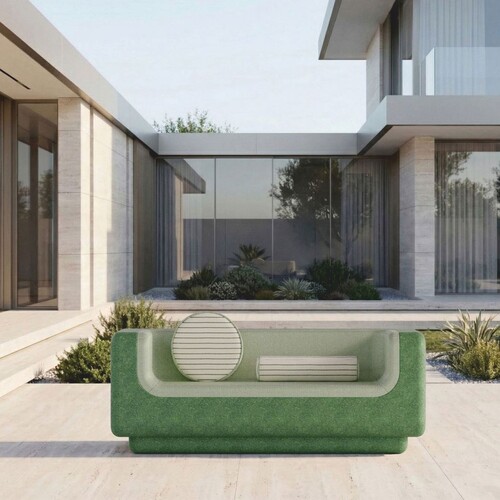 Casa Padrino Luxus Sofa Gr�n / Mintgr�n 180 cm - Wetterfestes Beton Sofa