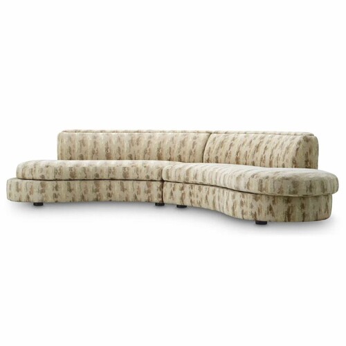 Casa Padrino Luxus Sofa Sandfarben / Schwarz 376 cm - Luxus Hotel M�bel