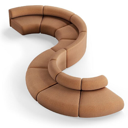 Casa Padrino Luxus Sofa Braun 590 x 340 x H. 72 cm - Gebogenes Modulares 8 Teiliges Sofa - Hotel Sofa - Wohnzimmer M�bel - Hotel M�bel - Luxus M�bel