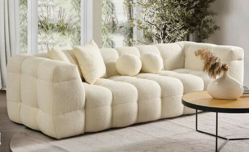 Casa Padrino Luxus Sofa Creme 235 x 75 x H. 100 cm - Wohnzimmer Sofa - Hotel Sofa - Wohnzimmer M�bel - Hotel M�bel - Luxus M�bel - Luxus Einrichtung - Wohnzimmer Einrichtung