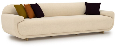 Casa Padrino Luxus Sofa Creme / Beige 250 x 105 x H. 70 cm - Wohnzimmer Sofa - Hotel Sofa - Wohnzimmer M�bel - Hotel M�bel - Luxus M�bel - Luxus Einrichtung - Wohnzimmer Einrichtung