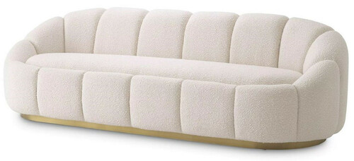 Casa Padrino Luxus Sofa Creme / Messing 230 x 80 x H. 71 cm - Wohnzimmer & Hotel Sofa - Wohnzimmer & Hotel M�bel - Luxus Kollektion