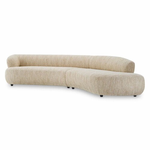 Casa Padrino Luxus Sofa Creme / Schwarz 360 cm - Gebogenes Wohnzimmer & Hotel Sofa