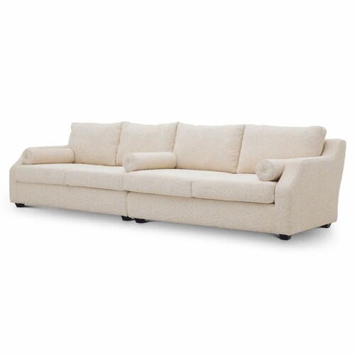 Casa Padrino Luxus Sofa Creme / Schwarz 325 cm - Hotel M�bel - Wohnzimmer M�bel - Luxus M�bel - Luxus Interior