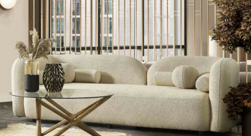 Casa Padrino Luxus Sofa Elfenbein 240 x 90 x H. 75 cm - Wohnzimmer Sofa - Hotel Sofa - Wohnzimmer M�bel - Hotel M�bel - Luxus M�bel - Luxus Einrichtung - Wohnzimmer Einrichtung