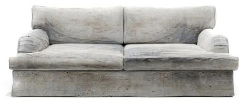Casa Padrino Luxus Samt Sofa Zementgrau 215 x 97 x H. 82 cm - Wohnzimmer Sofa - Hotel Sofa - Wohnzimmer M�bel - Hotel M�bel - Luxus M�bel - Wohnzimmer Einrichtung - Luxus Einrichtung
