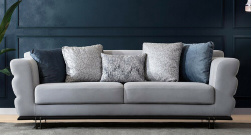 Casa Padrino Luxus Sofa Grau / Schwarz 230 x 102 x H. 88 cm - Wohnzimmer Sofa - Hotel Sofa - Wohnzimmer M�bel - Wohnzimmer Einrichtung - Hotel M�bel - Luxus M�bel - Luxus Einrichtung