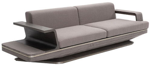 Casa Padrino Luxus Sofa Grau / Silber 290 x 94 x H. 76 cm - Wohnzimmer Sofa - Hotel Sofa - Wohnzimmer M�bel - Wohnzimmer Einrichtung - Hotel M�bel - Luxus M�bel - Luxus Einrichtung