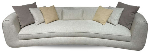 Casa Padrino Luxus Sofa Grau 308 x 120 x H. 75 cm - Gebogenes Wohnzimmer Sofa - Hotel Sofa - Wohnzimmer M�bel - Hotel M�bel - Luxus M�bel - Luxus Einrichtung - Wohnzimmer Einrichtung