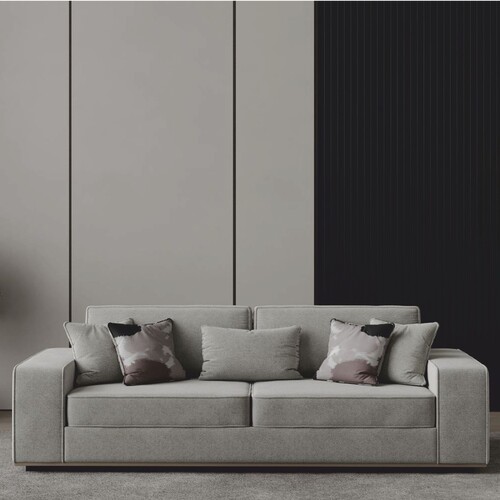 Casa Padrino Luxus Sofa Grau 263 cm - Hotel & Wohnzimmer M�bel