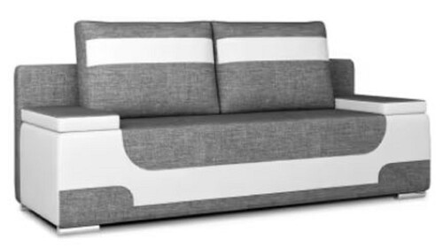 Casa Padrino Luxus Schlafsofa Grau / Wei� / Silber 200 x 92 x H. 90 cm - Wohnzimmer Sofa mit Schlaffunktion - Wohnzimmer M�bel - Luxus M�bel - Luxus Interior