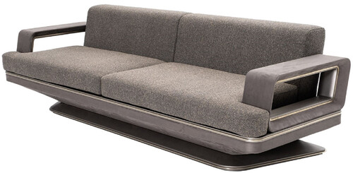 Casa Padrino Luxus Sofa Grau / Silber 270 x 94 x H. 76 cm - Wohnzimmer Sofa - Hotel Sofa - Wohnzimmer M�bel - Wohnzimmer Einrichtung - Hotel M�bel - Luxus M�bel - Luxus Einrichtung