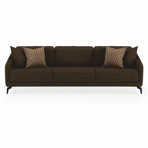 Casa Padrino Luxus Sofa Dunkelbraun / Schwarz 255 cm - Wohnzimmer & Hotel M�bel