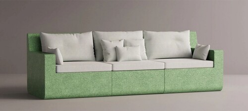 Casa Padrino Luxus Sofa Wei� / Gr�n 270 cm - Modulares Wetterfestes Beton Sofa