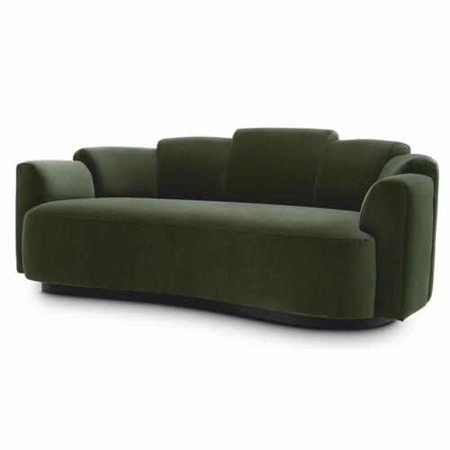 Casa Padrino Luxus Sofa Gr�n / Schwarz 194 cm - Hotel & Wohnzimmer M�bel