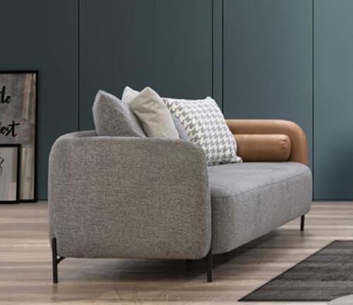 Casa Padrino Luxus Sofa Grau / Braun / Schwarz 255 x 90 x H. 70 cm - Wohnzimmer Sofa - Wohnzimmer M�bel - Luxus M�bel - Luxus Einrichtung