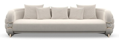Casa Padrino Luxus Sofa Modern Grau / Beige - Hochwertige Verarbeitung - Moderne Wohnzimmer M�bel - Luxus Qualit�t