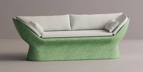 Casa Padrino Luxus Sofa Wei� / Gr�n 200 cm - Wetterfestes Beton Sofa