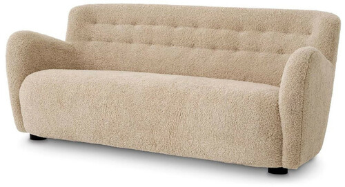 Casa Padrino Luxus Sofa Sandfarben / Schwarz 188 x 87 x H. 80 cm - Wohnzimmer Sofa - Hotel Sofa - Wohnzimmer M�bel - Wohnzimmer Einrichtung - Hotel M�bel - Luxus M�bel - Luxus Einrichtung