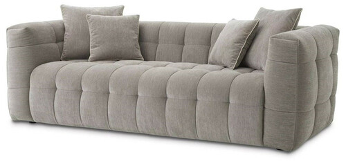Casa Padrino Luxus Sofa Grau 230 x 100 x H. 75 cm - Wohnzimmer Sofa mit 4 Kissen - Wohnzimmer M�bel - Luxus M�bel - Wohnzimmer Einrichtung - Luxus Einrichtung - Luxus Qualit�t