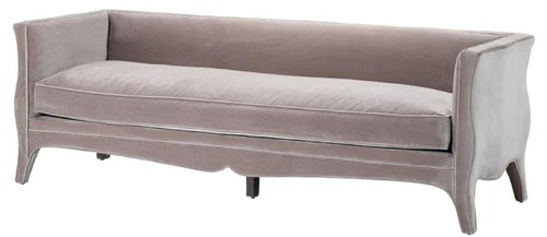 Casa Padrino Wohnzimmer Sofa Grau 225 x 79 x H. 75 cm - Luxus Samtsofa