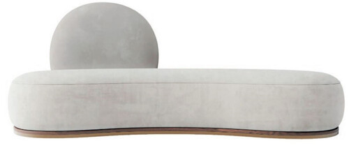 Casa Padrino Luxus Samt Sofa Grau / Braun / Messing 230 x 100 x H. 86 cm - Gebogenes Wohnzimmer Sofa - Hotel Sofa - Wohnzimmer M�bel - Hotel M�bel - Luxus M�bel