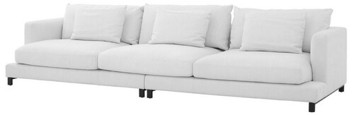 Casa Padrino Luxus Sofa Wei� / Schwarz 320 x 110 x H. 64 cm - Edles Wohnzimmer Sofa mit Kissen - Luxus M�bel - Luxus Qualit�t